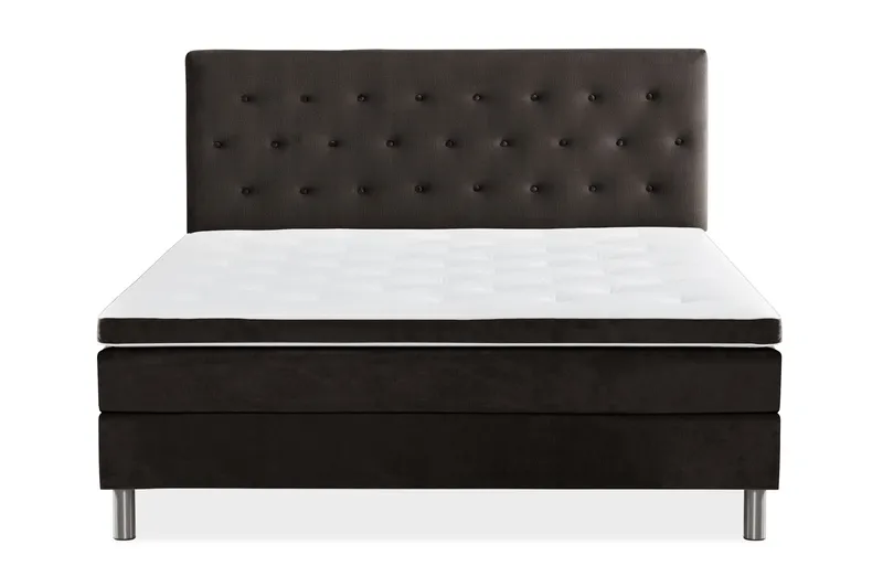 Ella Sengepakke 160x200 cm Pikeret Gavl - Mørkegrå / velour - Møbler - Senge - Kontinentalsenge