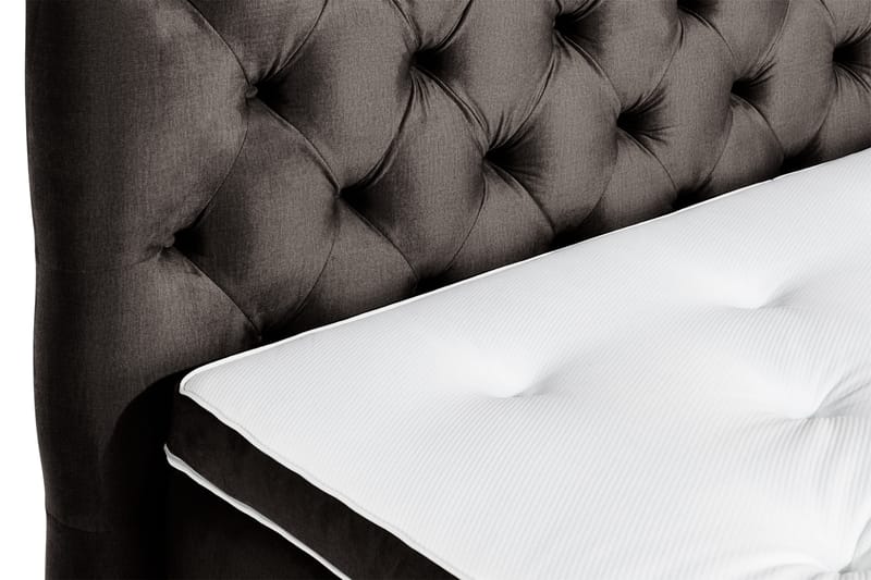 Ella Sengepakke 180x200 cm Dyb-syet hovedgavl - Mørkegrå / velour - Møbler - Senge - Kontinentalsenge