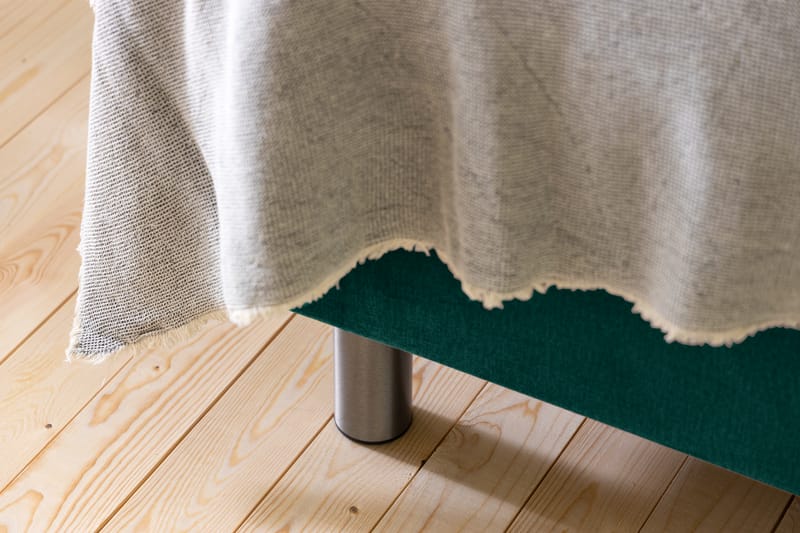 Ella Sengepakke 180x200 cm Dyb-syet hovedgavl - Mørkegrøn / velour - Møbler - Senge - Komplet sengepakke