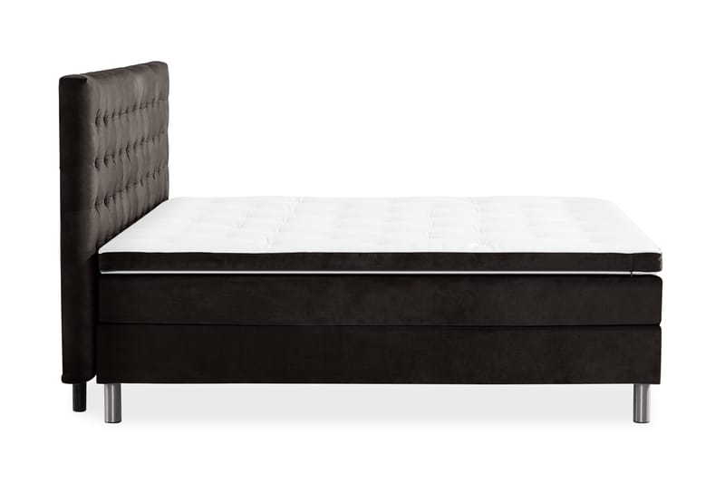 Ella Sengepakke 180x200 cm Ternet Gavl - Mørkegrå / velour - Møbler - Senge - Kontinentalsenge