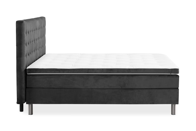 Ella Sengepakke 180x200 cm Ternet Gavl - Mørkegrå / velour - Møbler - Senge - Kontinentalsenge