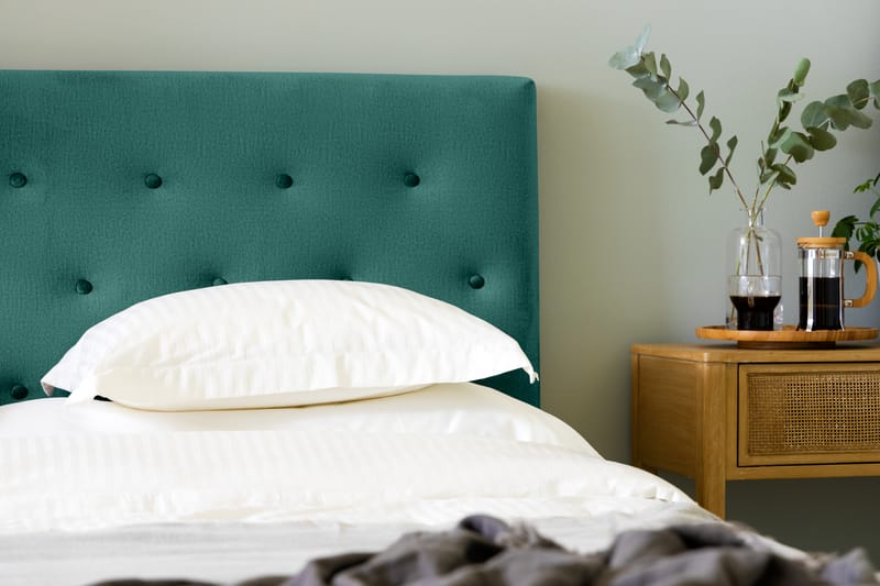 Ella Sengepakke 180x200 cm Pikeret Gavl - Mørkegrøn / velour - Møbler - Senge - Komplet sengepakke