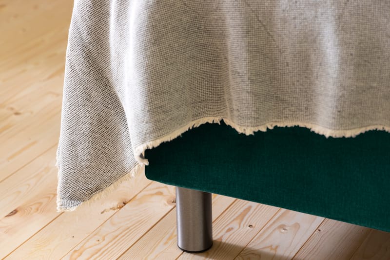 Ella Sengepakke 180x200 cm Pikeret Gavl - Mørkegrøn / velour - Møbler - Senge - Komplet sengepakke