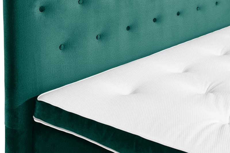 Ella Sengepakke 180x200 cm Pikeret Gavl - Mørkegrøn / velour - Møbler - Senge - Komplet sengepakke