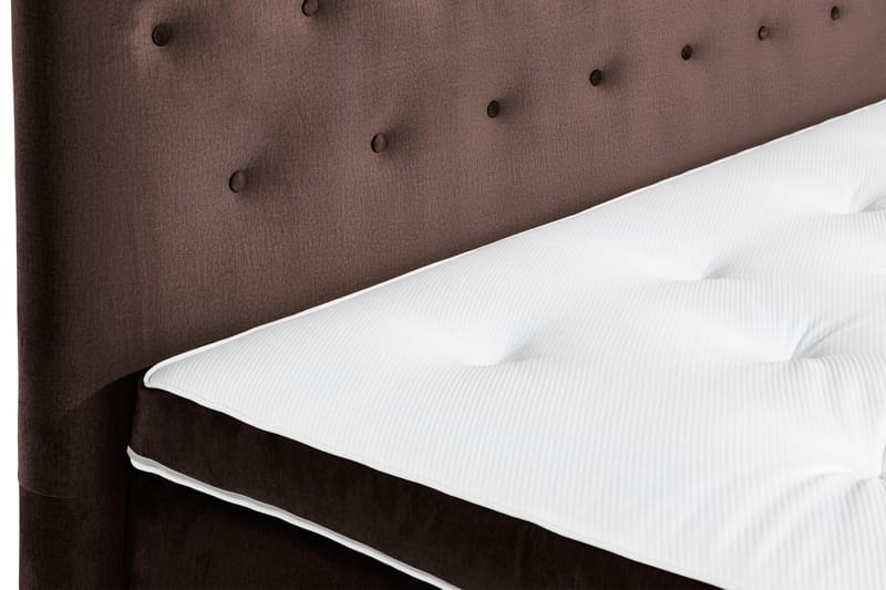 Ella Sengepakke 180x200 cm Pikeret Gavl - Brun / velour - Møbler - Senge - Komplet sengepakke