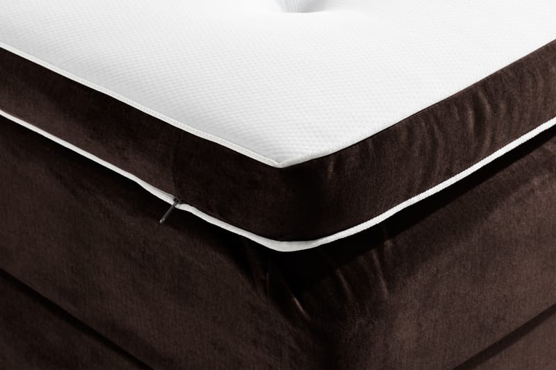Ella Sengepakke 180x200 cm Pikeret Gavl - Brun / velour - Møbler - Senge - Komplet sengepakke