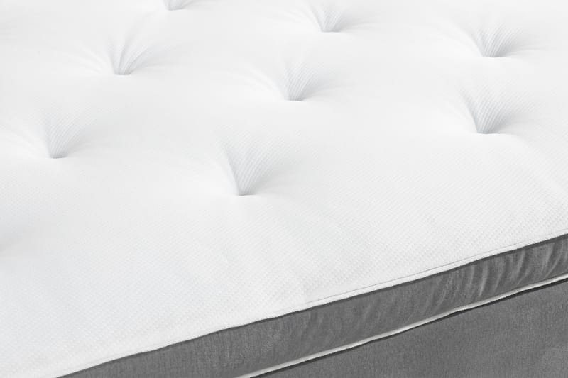 Ella Sengepakke 180x200 cm Pikeret Gavl - Lys grå / velour - Møbler - Senge - Komplet sengepakke