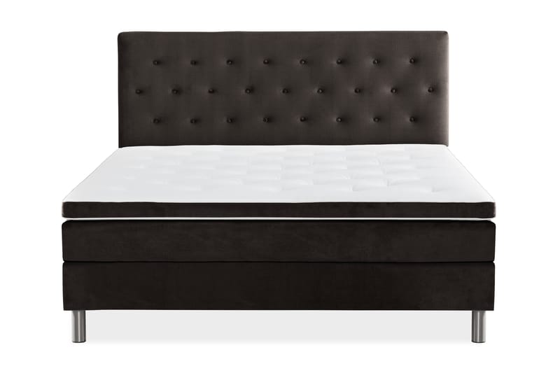 Ella Sengepakke 180x200 cm Pikeret Gavl - Mørkegrå / velour - Møbler - Senge - Kontinentalsenge