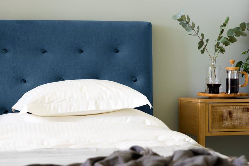Ella Sengepakke 180x200 cm Pikeret Gavl - Mørkeblå / velour - Møbler - Senge - Kontinentalsenge