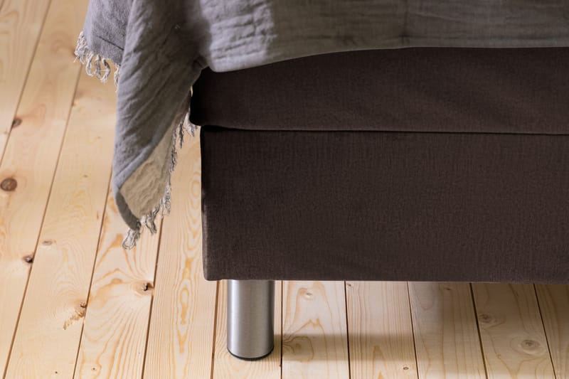 Ella Sengepakke 90x200 cm Dyb-syet hovedgavl - Brun / velour - Møbler - Senge - Komplet sengepakke
