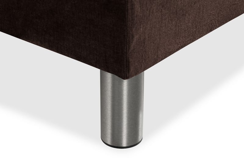 Ella Sengepakke 90x200 cm Dyb-syet hovedgavl - Brun / velour - Møbler - Senge - Komplet sengepakke