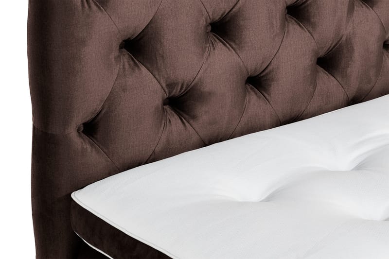 Ella Sengepakke 90x200 cm Dyb-syet hovedgavl - Brun / velour - Møbler - Senge - Kontinentalsenge
