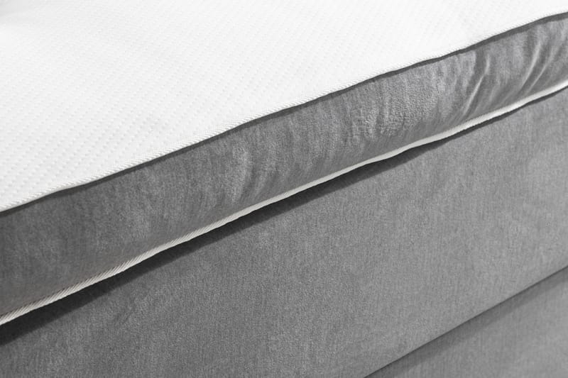 Ella Sengepakke 90x200 cm Dyb-syet hovedgavl - Lys grå / velour - Komplet sengepakke - Kontinentalsenge