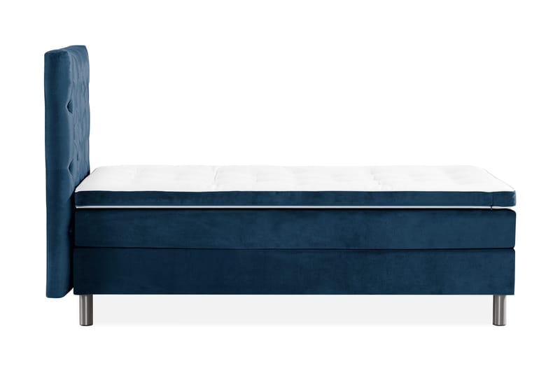Ella Sengepakke 90x200 cm Dyb-syet hovedgavl - Mørkeblå / velour - Møbler - Senge - Kontinentalsenge