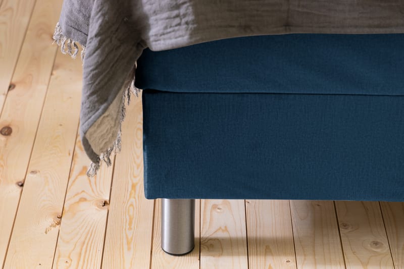 Ella Sengepakke 90x200 cm Dyb-syet hovedgavl - Mørkeblå / velour - Møbler - Senge - Komplet sengepakke