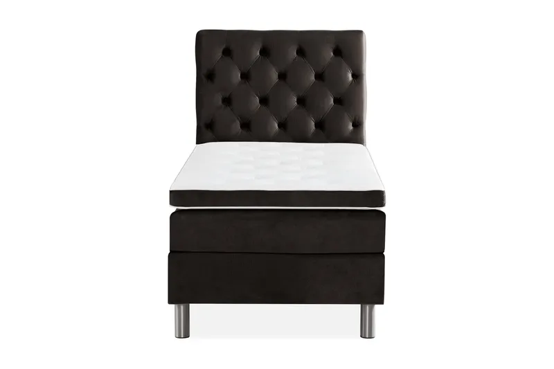 Ella Sengepakke 90x200 cm Dyb-syet hovedgavl - Mørkegrå / velour - Møbler - Senge - Kontinentalsenge