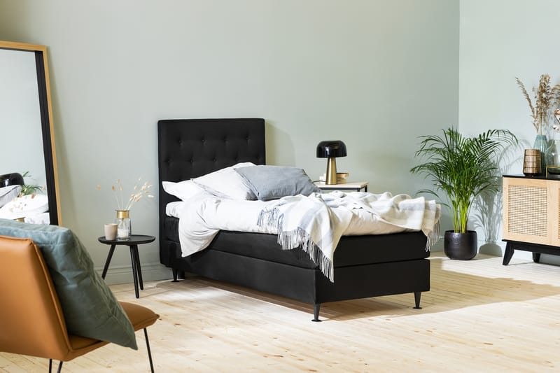 Ella Sengepakke 90x200 cm - Sort - Møbler - Senge - Komplet sengepakke
