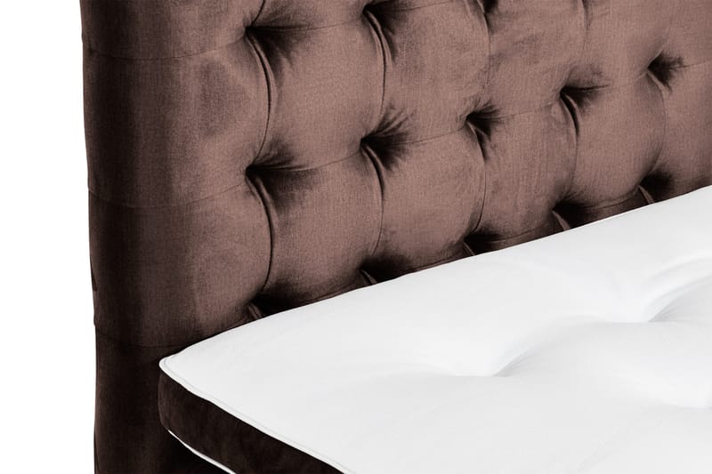 Ella Sengepakke 90x200 cm Ternet Gavl - Brun / velour - Møbler - Senge - Kontinentalsenge