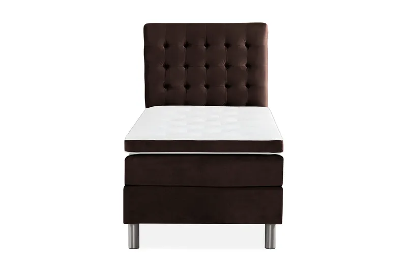 Ella Sengepakke 90x200 cm Ternet Gavl - Brun / velour - Møbler - Senge - Kontinentalsenge