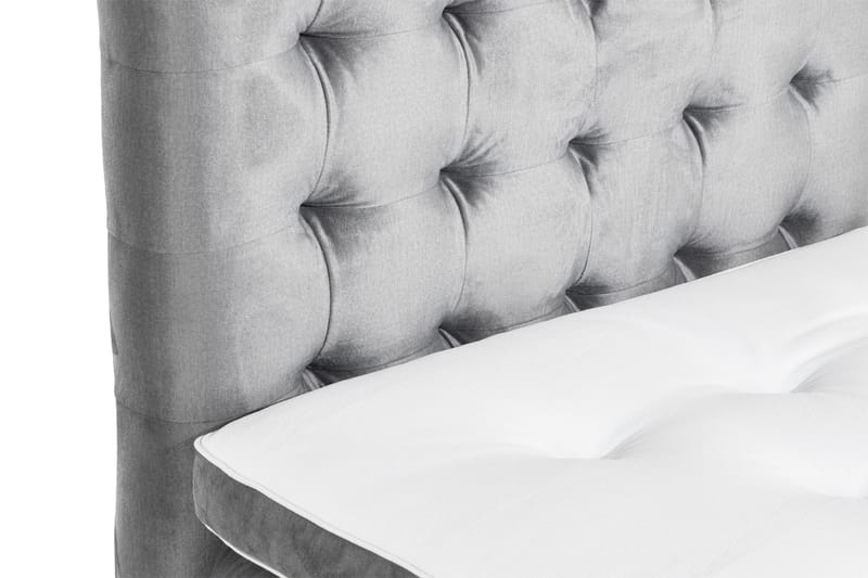 Ella Sengepakke 90x200 cm Ternet Gavl - Lys grå / velour - Møbler - Senge - Kontinentalsenge