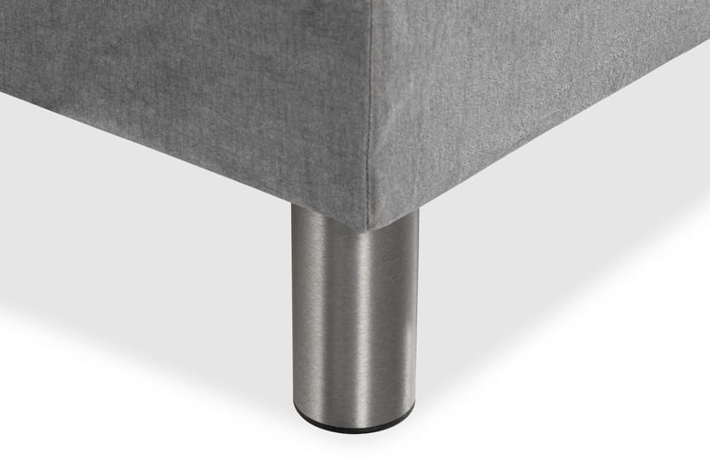 Ella Sengepakke 90x200 cm Ternet Gavl - Lys grå / velour - Møbler - Senge - Kontinentalsenge