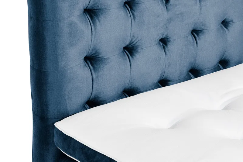 Ella Sengepakke 90x200 cm Ternet Gavl - Mørkeblå / velour - Møbler - Senge - Kontinentalsenge