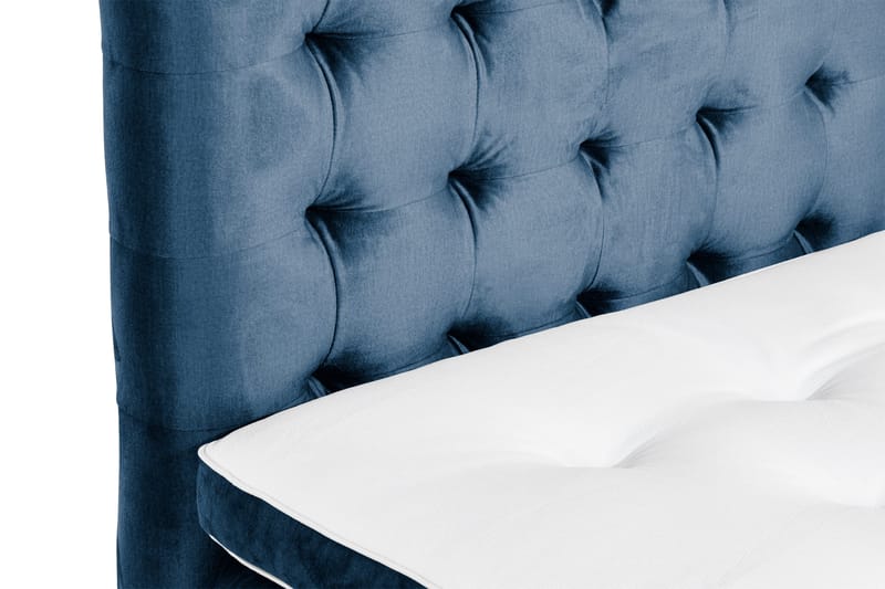 Ella Sengepakke 90x200 cm Ternet Gavl - Mørkeblå / velour - Møbler - Senge - Kontinentalsenge