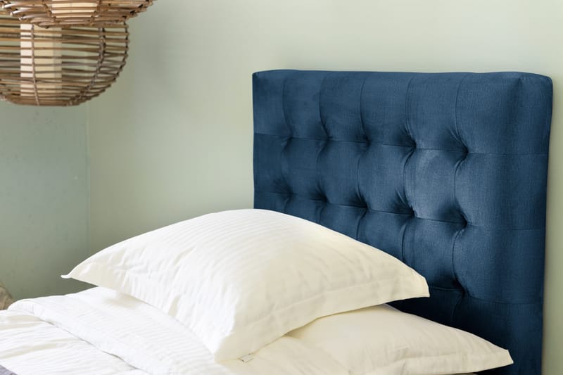 Ella Sengepakke 90x200 cm Ternet Gavl - Mørkeblå / velour - Møbler - Senge - Kontinentalsenge