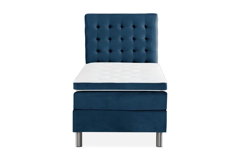 Ella Sengepakke 90x200 cm Ternet Gavl, Mørkeblå / velour