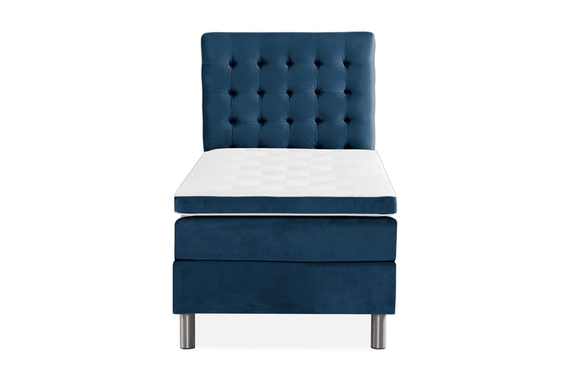 Ella Sengepakke 90x200 cm Ternet Gavl - Mørkeblå / velour - Møbler - Senge - Kontinentalsenge