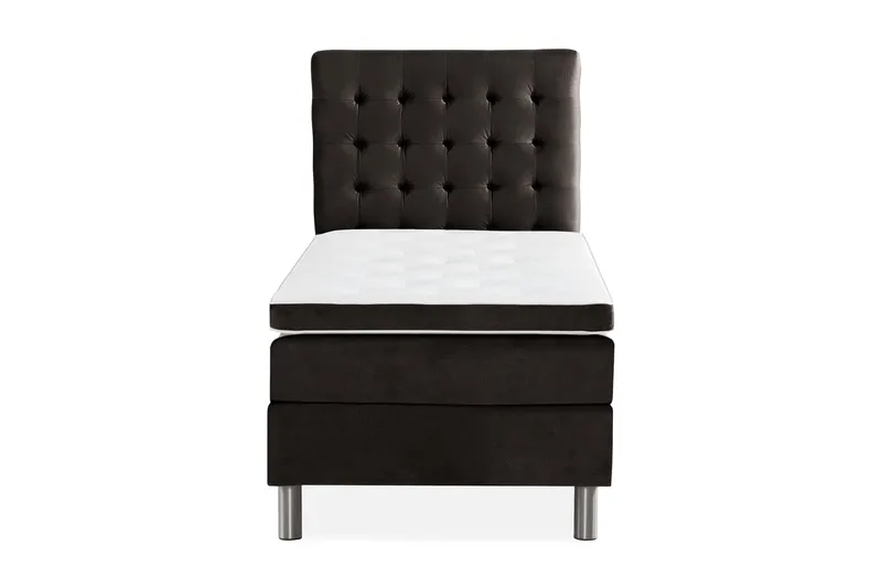 Ella Sengepakke 90x200 cm Ternet Gavl - Mørkegrå / velour - Møbler - Senge - Kontinentalsenge