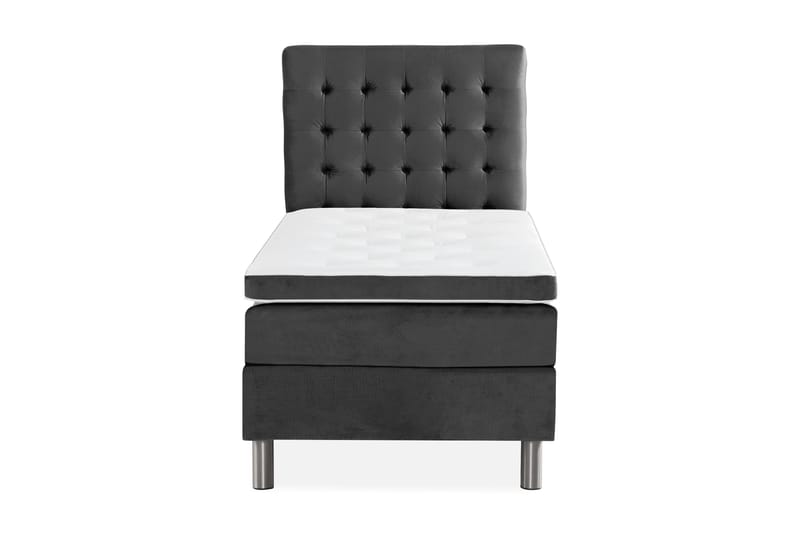 Ella Sengepakke 90x200 cm Ternet Gavl - Mørkegrå / velour - Møbler - Senge - Kontinentalsenge