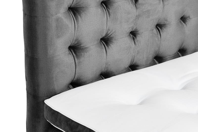 Ella Sengepakke 90x200 cm Ternet Gavl - Mørkegrå / velour - Møbler - Senge - Kontinentalsenge