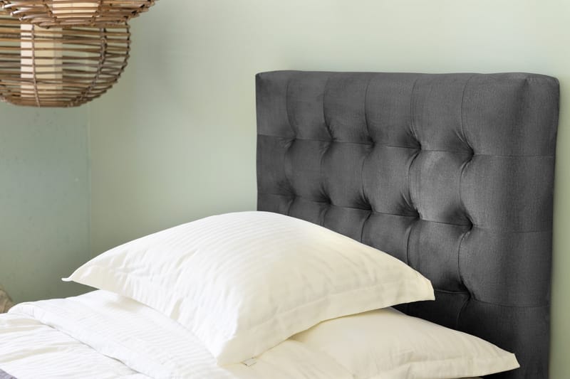 Ella Sengepakke 90x200 cm Ternet Gavl - Mørkegrå / velour - Møbler - Senge - Kontinentalsenge