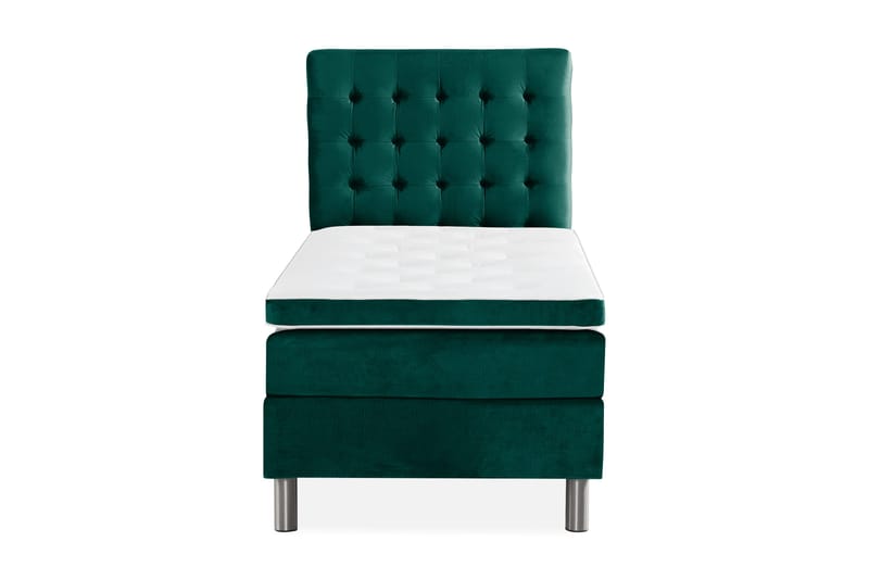 Ella Sengepakke 90x200 cm Ternet Gavl, Mørkegrøn / velour