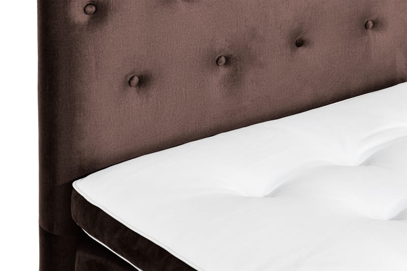 Ella Sengepakke 90x200 cm Pikeret Gavl - Brun / velour - Møbler - Senge - Komplet sengepakke