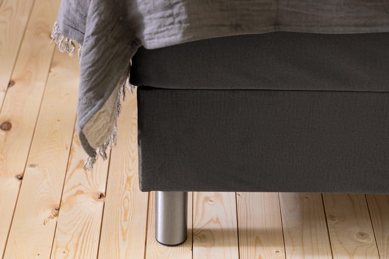 Ella Sengepakke 90x200 cm Pikeret Gavl - Mørkegrå / velour - Møbler - Senge - Komplet sengepakke