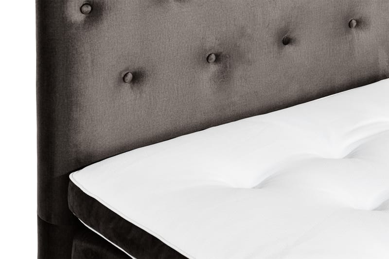 Ella Sengepakke 90x200 cm Pikeret Gavl - Mørkegrå / velour - Møbler - Senge - Komplet sengepakke