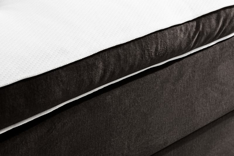 Ella Sengepakke 90x200 cm Pikeret Gavl - Mørkegrå / velour - Møbler - Senge - Komplet sengepakke
