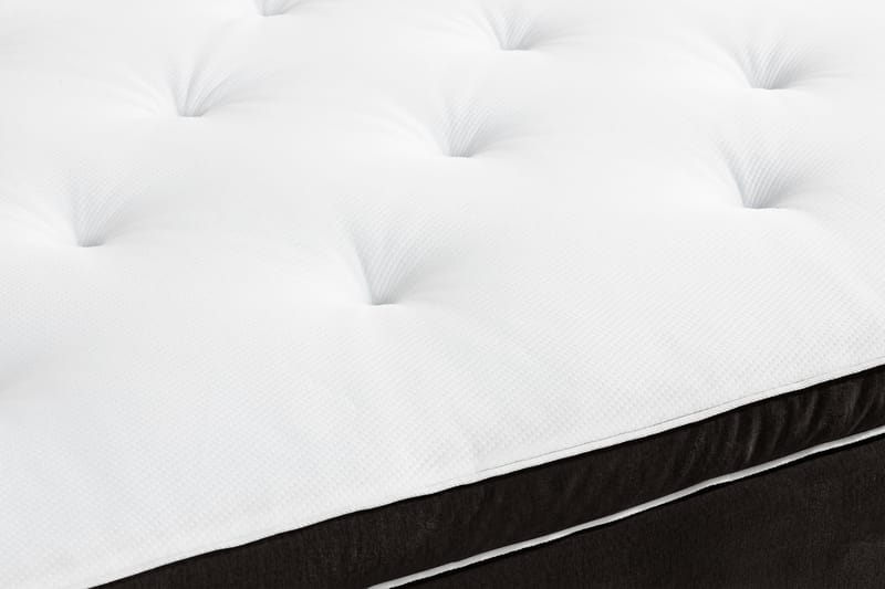 Ella Sengepakke 90x200 cm Pikeret Gavl - Mørkegrå / velour - Møbler - Senge - Komplet sengepakke