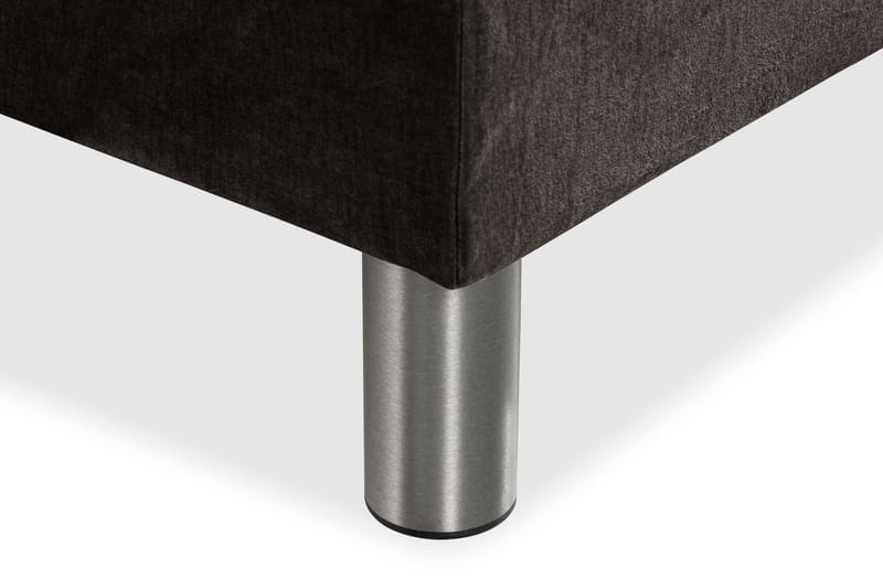 Ella Sengepakke 90x200 cm Pikeret Gavl - Mørkegrå / velour - Møbler - Senge - Komplet sengepakke