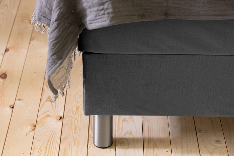 Ella Sengepakke 90x200 cm Pikeret Gavl - Mørkegrå / velour - Møbler - Senge - Komplet sengepakke