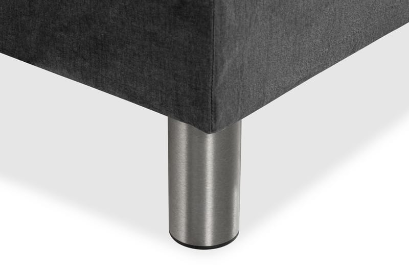 Ella Sengepakke 90x200 cm Pikeret Gavl - Mørkegrå / velour - Møbler - Senge - Komplet sengepakke