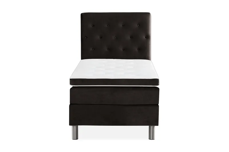 Ella Sengepakke 90x200 cm Pikeret Gavl - Mørkegrå / velour - Møbler - Senge - Kontinentalsenge