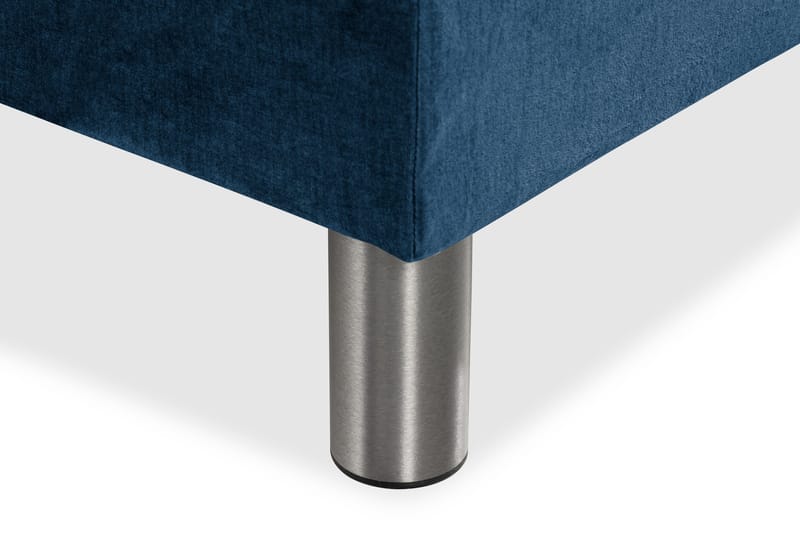 Ella Sengepakke 90x200 cm Pikeret Gavl - Mørkeblå / velour - Møbler - Senge - Kontinentalsenge