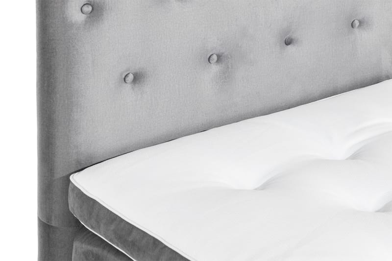 Ella Sengepakke 90x200 cm Pikeret Gavl - Lys grå / velour - Møbler - Senge - Kontinentalsenge