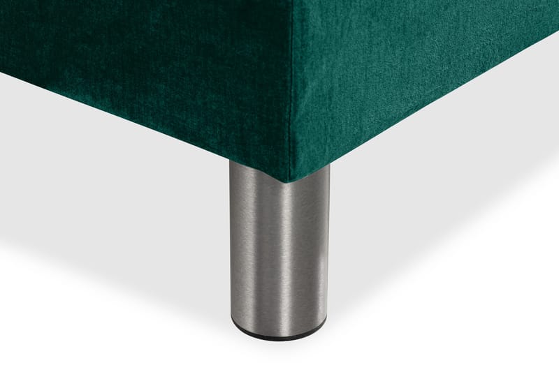 Ella Sengepakke 90x200 cm Pikeret Gavl - Mørkegrøn / velour - Møbler - Senge - Kontinentalsenge