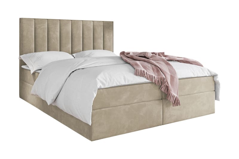 Esher Kontinentalseng 180x200 cm Medium - Velour/Beige - Møbler - Senge - Kontinentalsenge