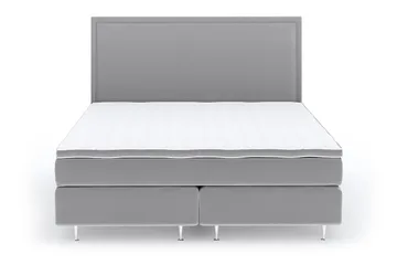 Faylor Lyx Velour 180x200 - Lysegrå - Møbler - Senge - Kontinentalsenge