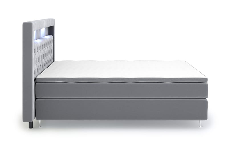 Faylor Lyx Velour Sengepakke 180x200 - Lysegrå - Møbler - Senge - Kontinentalsenge